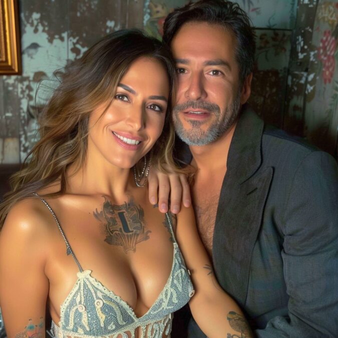 Pareja con estilo exclusivo, vestidos elegantemente, disfrutando de una noche en el club swinger.