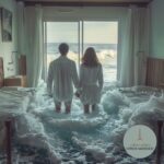 Pareja disfrutando de un momento juntos en un entorno de agua metafórica