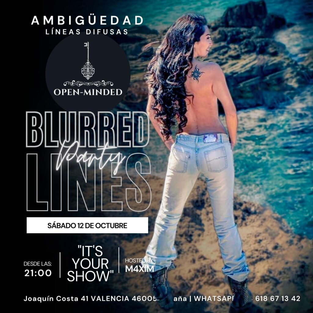 Mujer de espaldas en un entorno natural, con el concepto de ambigüedad de la fiesta Blurred Lines en OPEN-MINDED