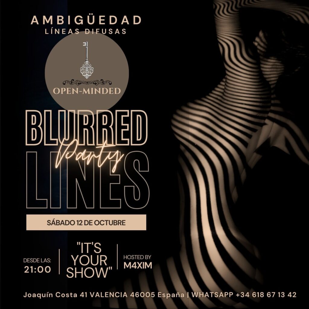 Líneas de luz difusas sobre un cuerpo en la oscuridad, simbolizando la ambigüedad en la fiesta Blurred Lines.