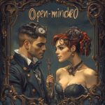 Pareja estilo steampunk sosteniendo una llave, simbolizando la autenticidad y exclusividad del único club swinger en Valencia.