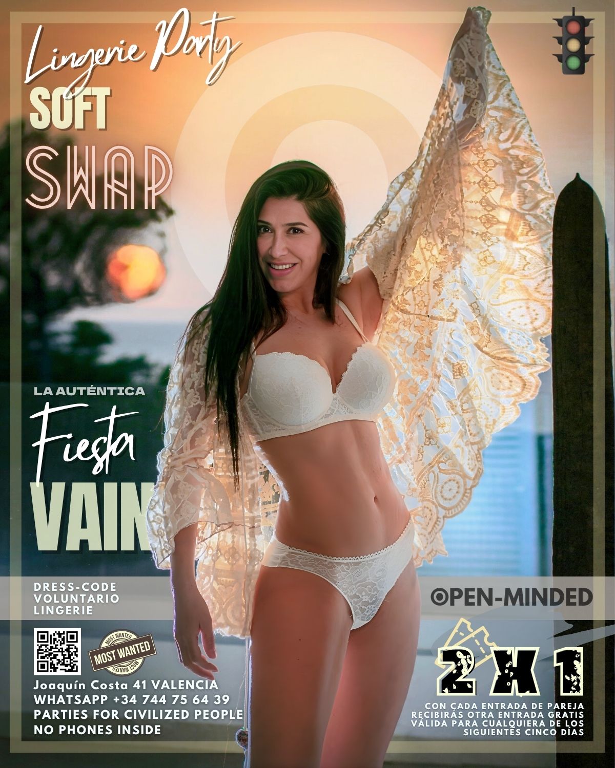 Fiesta lencería Valencia · Vainilla en OPEN-MINDED, dress code de lencería en el club privado liberal de Valencia