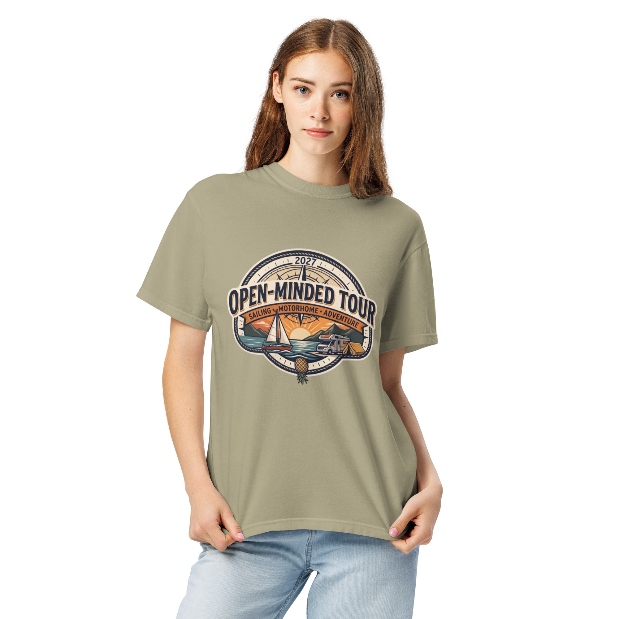 OPEN-MINDED TOUR 2027 Camiseta gruesa teñida unisex - Imagen 12
