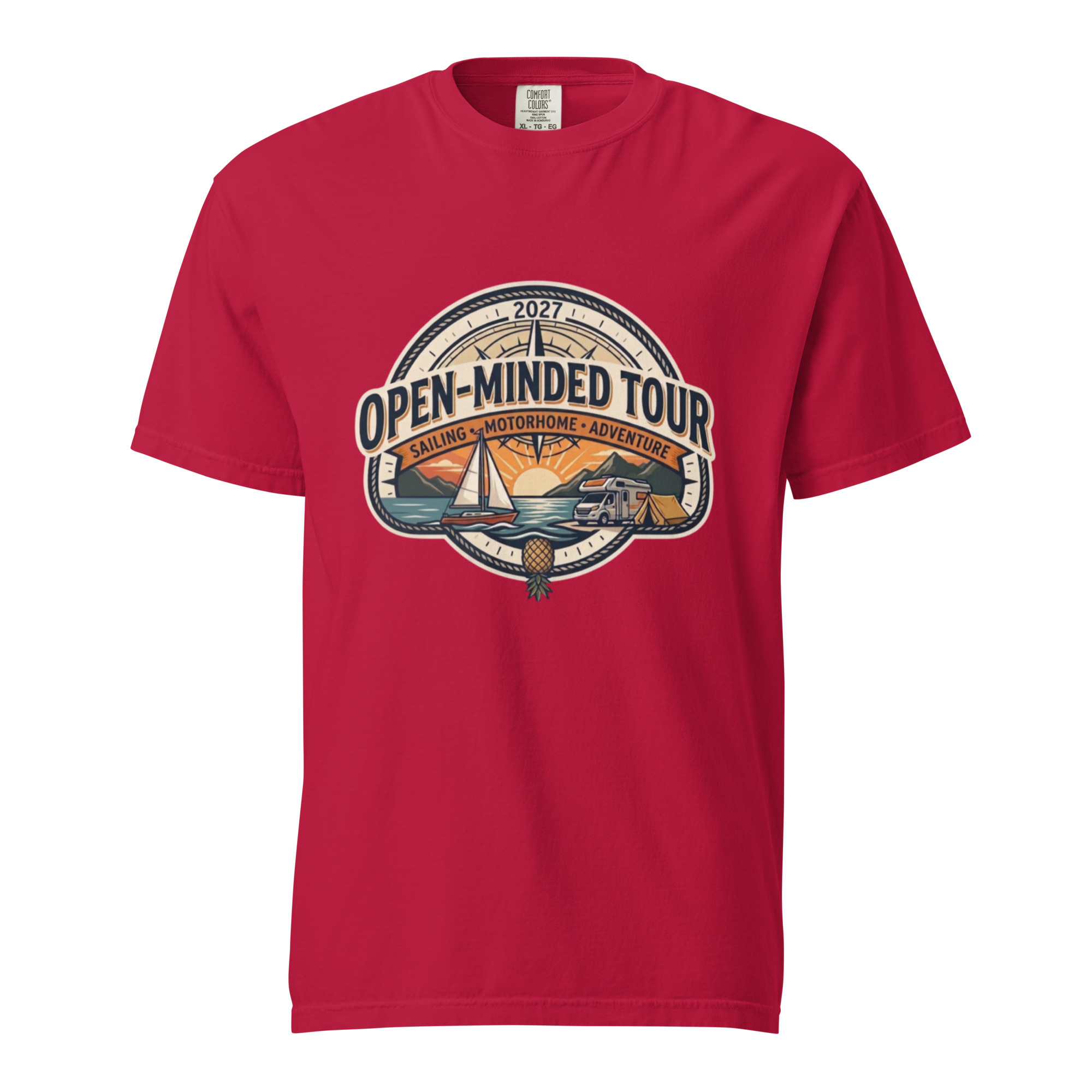 OPEN-MINDED TOUR 2027 Camiseta gruesa teñida unisex - Imagen 8