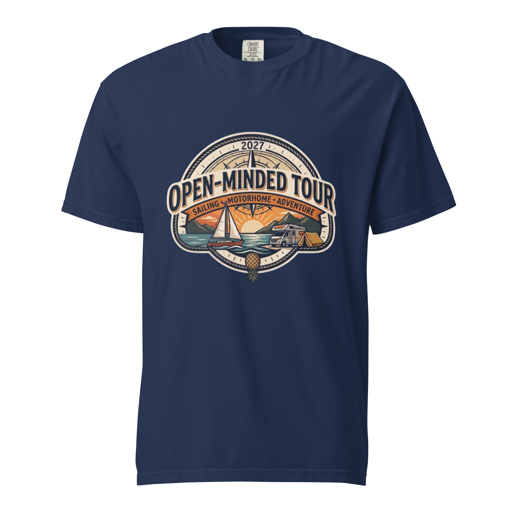 OPEN-MINDED TOUR 2027 Camiseta gruesa teñida unisex - Imagen 5