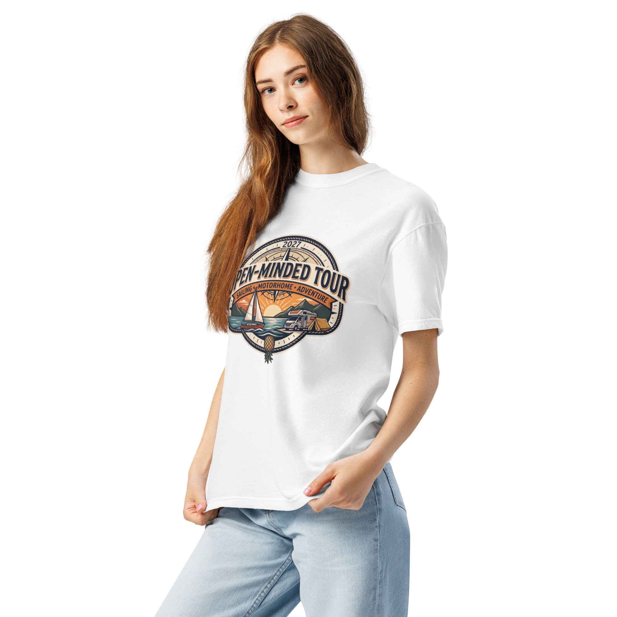 OPEN-MINDED TOUR 2027 Camiseta gruesa teñida unisex - Imagen 9