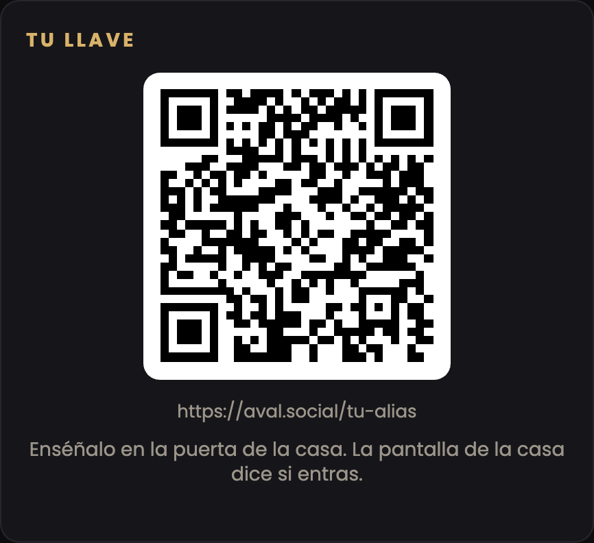 Panel: tu llave, el QR de aval.social